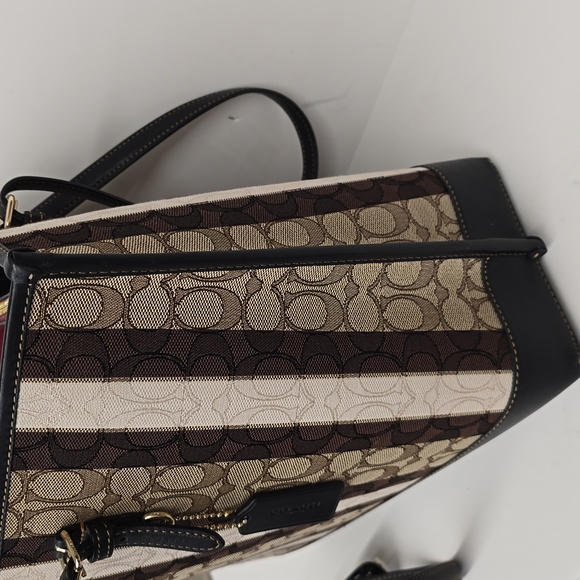 NEW Coach Mollie Tote In Signature Jacquard With Stripes C4088 - Picture 6 of 11